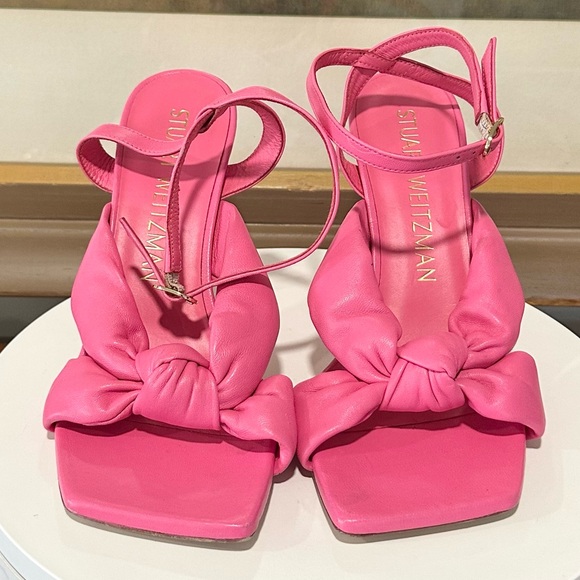🌹STUART WEITZMAN🌹 Playa Knot Leather Stiletto Sandals Size: 9B - Picture 6 of 13